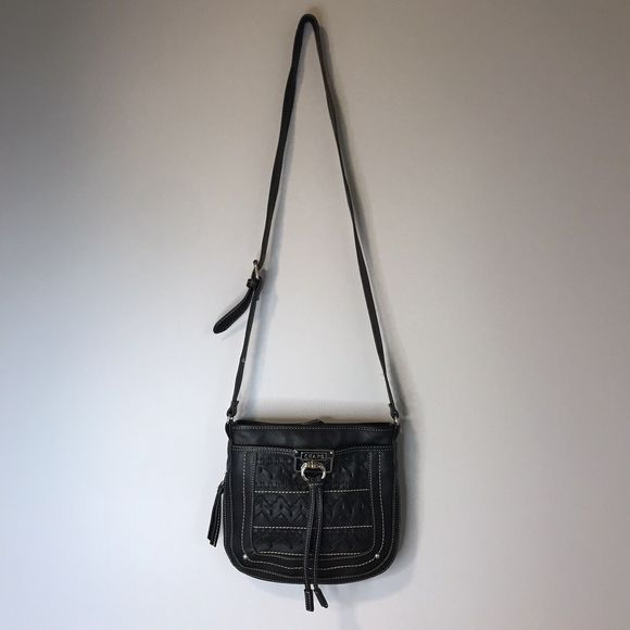 CHAPS Boho Western Country Woven Synthetic Leather Purse Crossbody - Picture 2 of 11